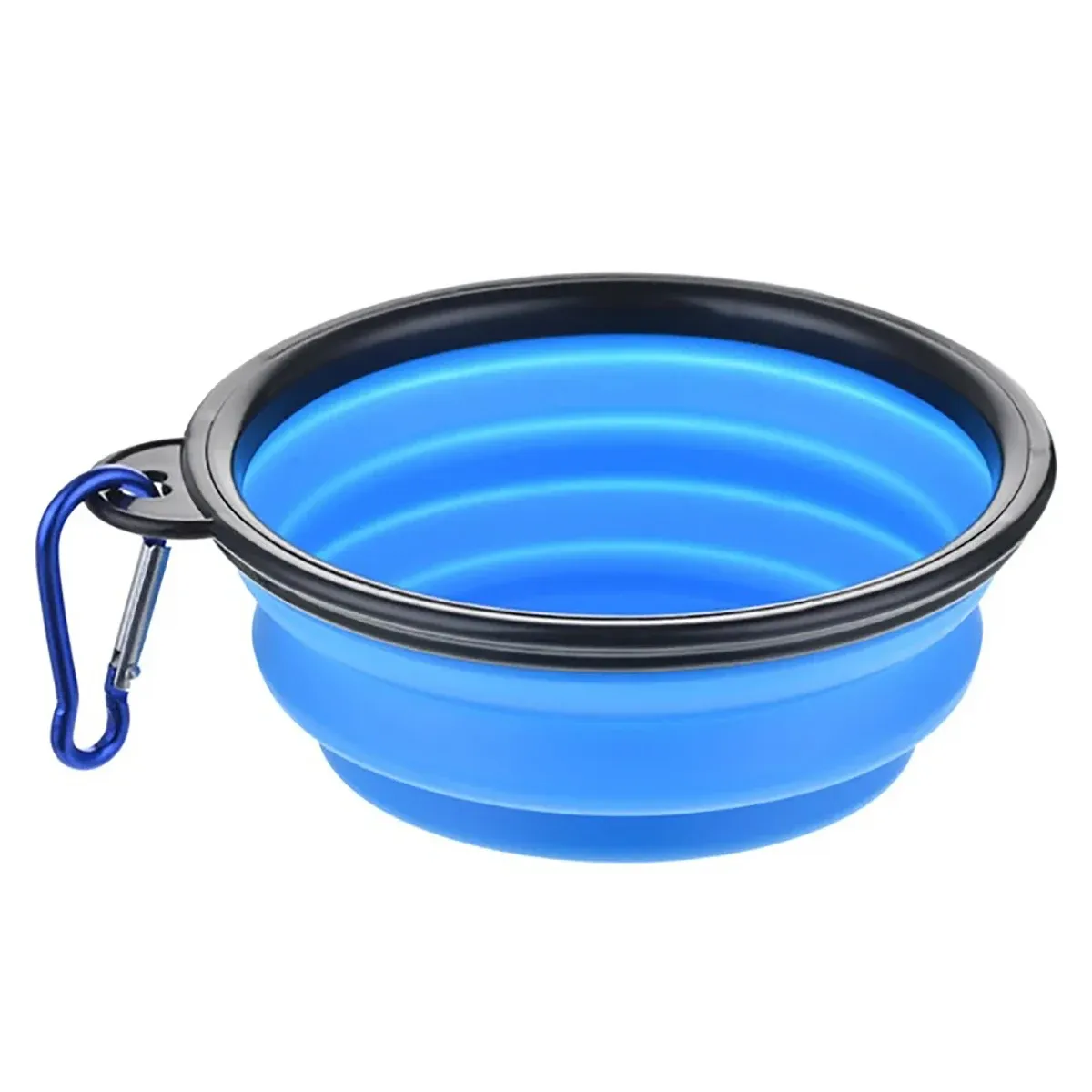 Bol pliable en silicone pour chien, pour la nourriture et l'eau, idéal pour le camping et les voyages, accessoire portable pour animaux de compagnie avec mousqueton 16