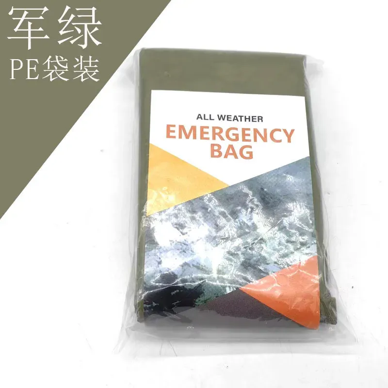 Sac de couchage d'urgence en Mylar, couverture de survie thermique et abri bivouac léger, imperméable et portable pour le camping et la randonnée 13