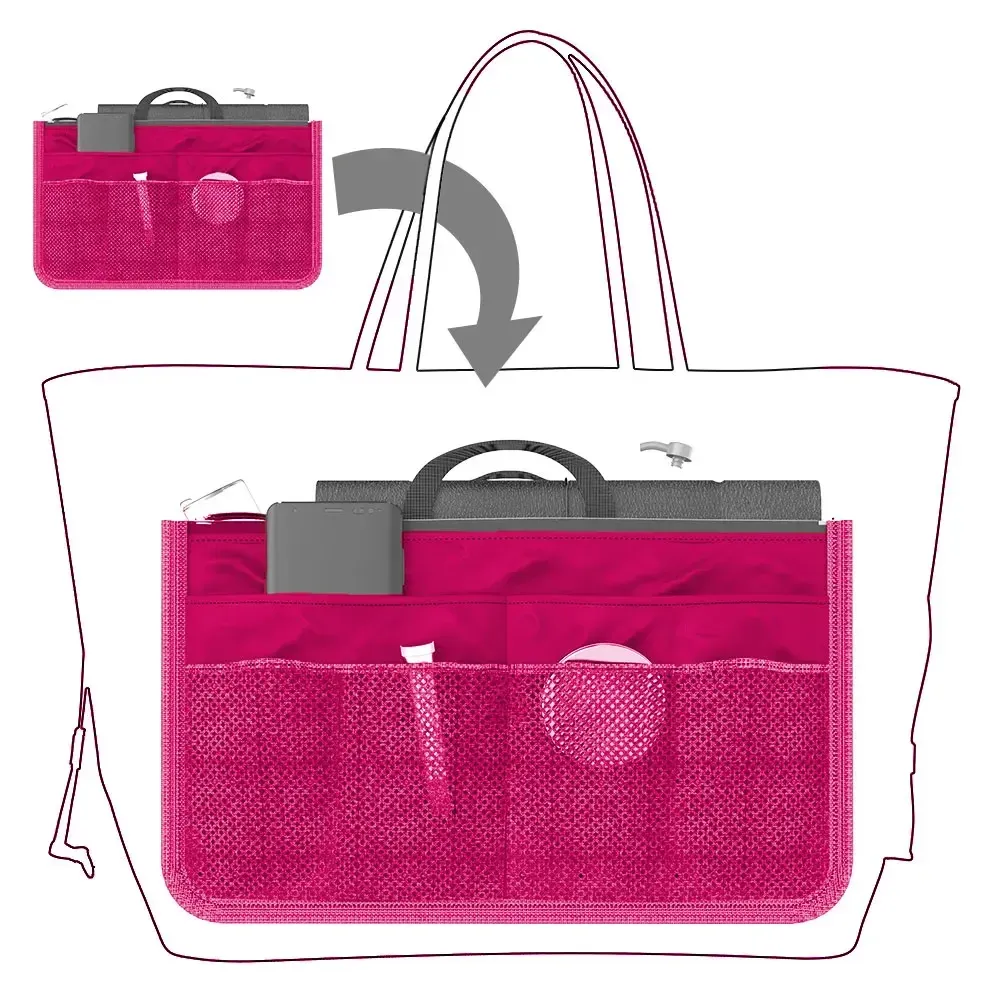 Sac à main de voyage pliable en nylon pour femme, grande capacité 2