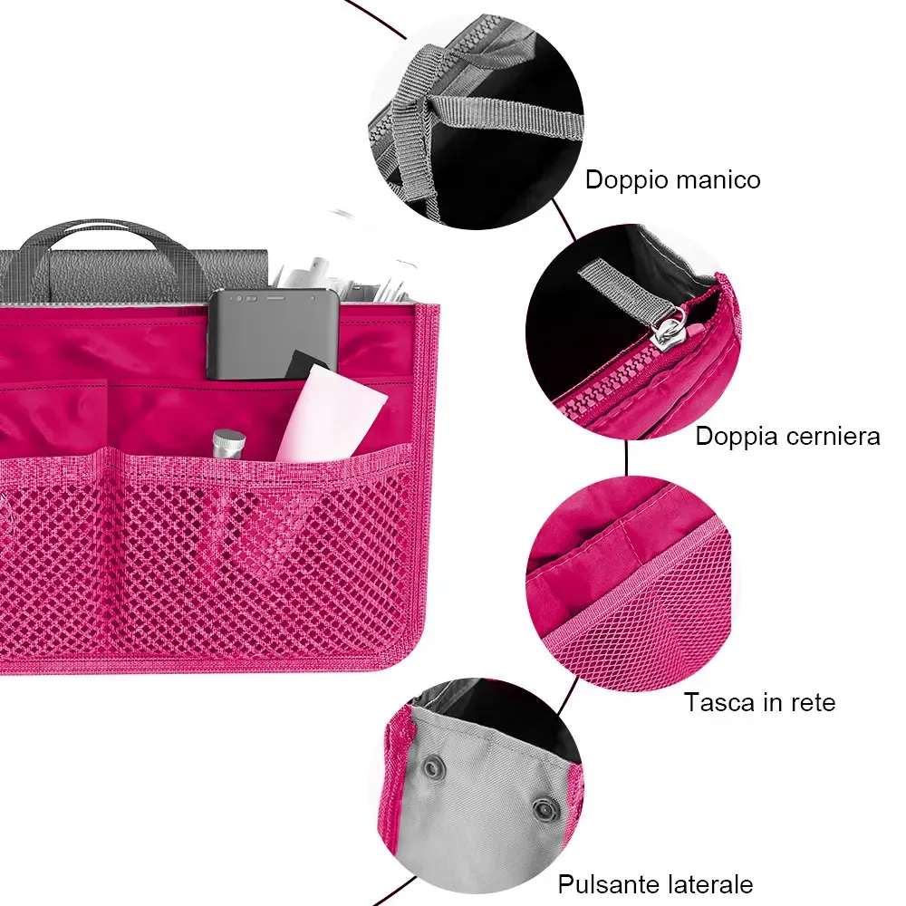 Sac organisateur de voyage, finition du tissu