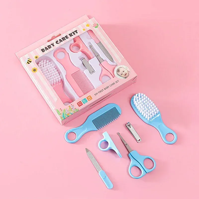 Kit de soins pour bébé 6 pièces : peigne, brosse, coupe-ongles et ciseaux 2