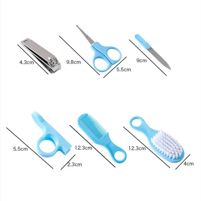 Kit de soins pour bébé 6 pièces : peigne, brosse, coupe-ongles et ciseaux 4