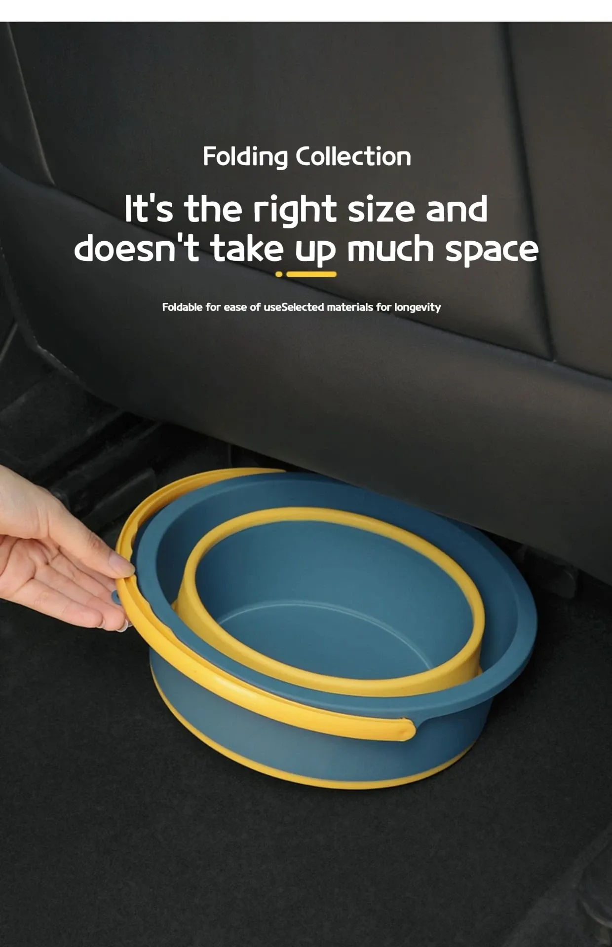 Seau pliant en silicone, utilisation au quotidien