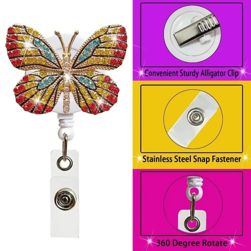 Porte-badge rétractable en strass, vue 5