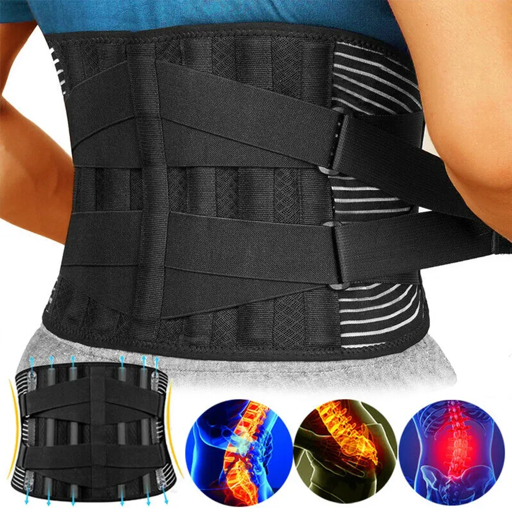 Ceinture de soutien lombaire réglable à double traction, corset orthopédique pour la décompression de la colonne vertébrale - Image 1