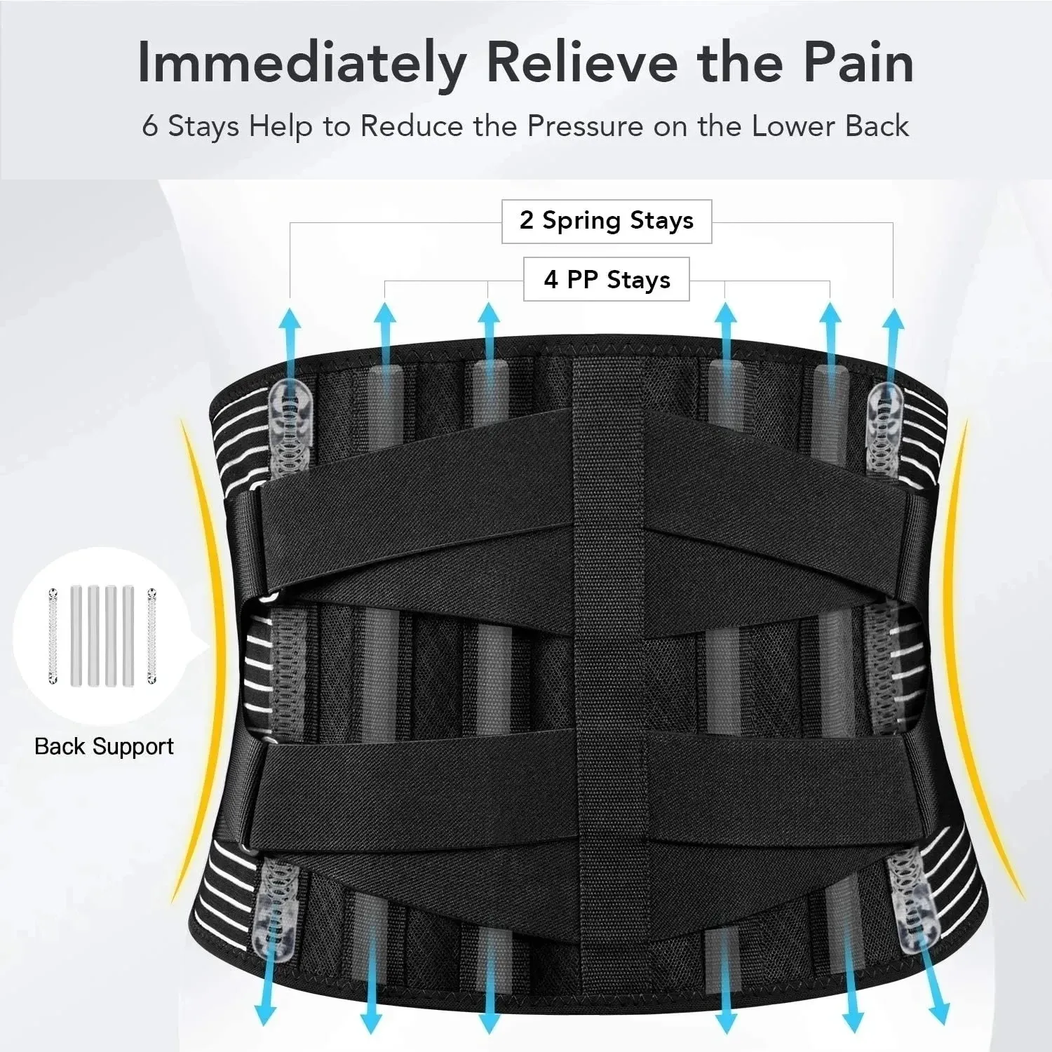 Ceinture de soutien lombaire réglable à double traction, corset orthopédique pour la décompression de la colonne vertébrale 3