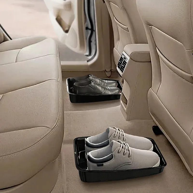 Organisateur de chaussures pour voiture, plateau de rangement multifonctionnel durable, accessoire intérieur pour véhicule, boîte de rangement sous siège 1