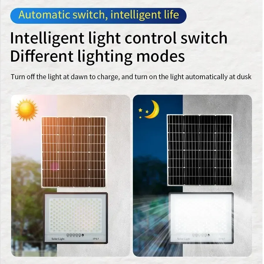 Projecteur solaire LED d'extérieur étanche IP67 avec réflecteur, éclairage mural de jardin 3