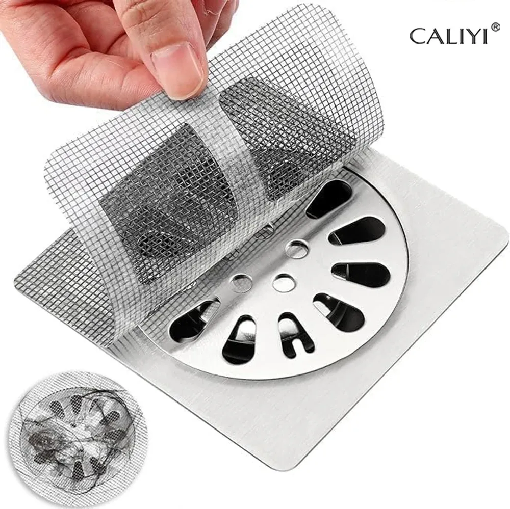 Lot de 10, 30, 50 ou 100 filtres jetables à cheveux pour douche, à coller sur le sol, pour salle de bain, baignoire, évier et cuisine - Image 1