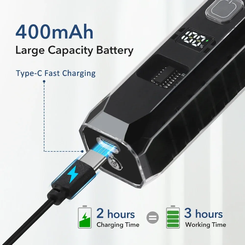 Tondeuse à cheveux sans fil rechargeable pour hommes avec écran LED et kit de toilettage 2