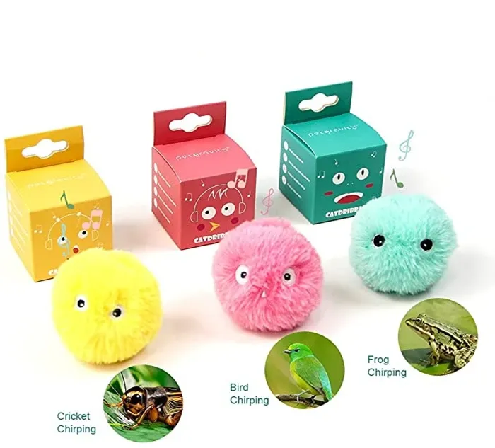 Balle interactive intelligente pour chat en peluche
