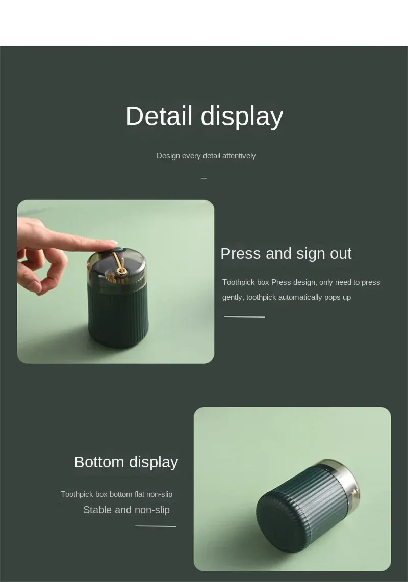 Distributeur de cure-dents automatique Pop-up, détail pratique