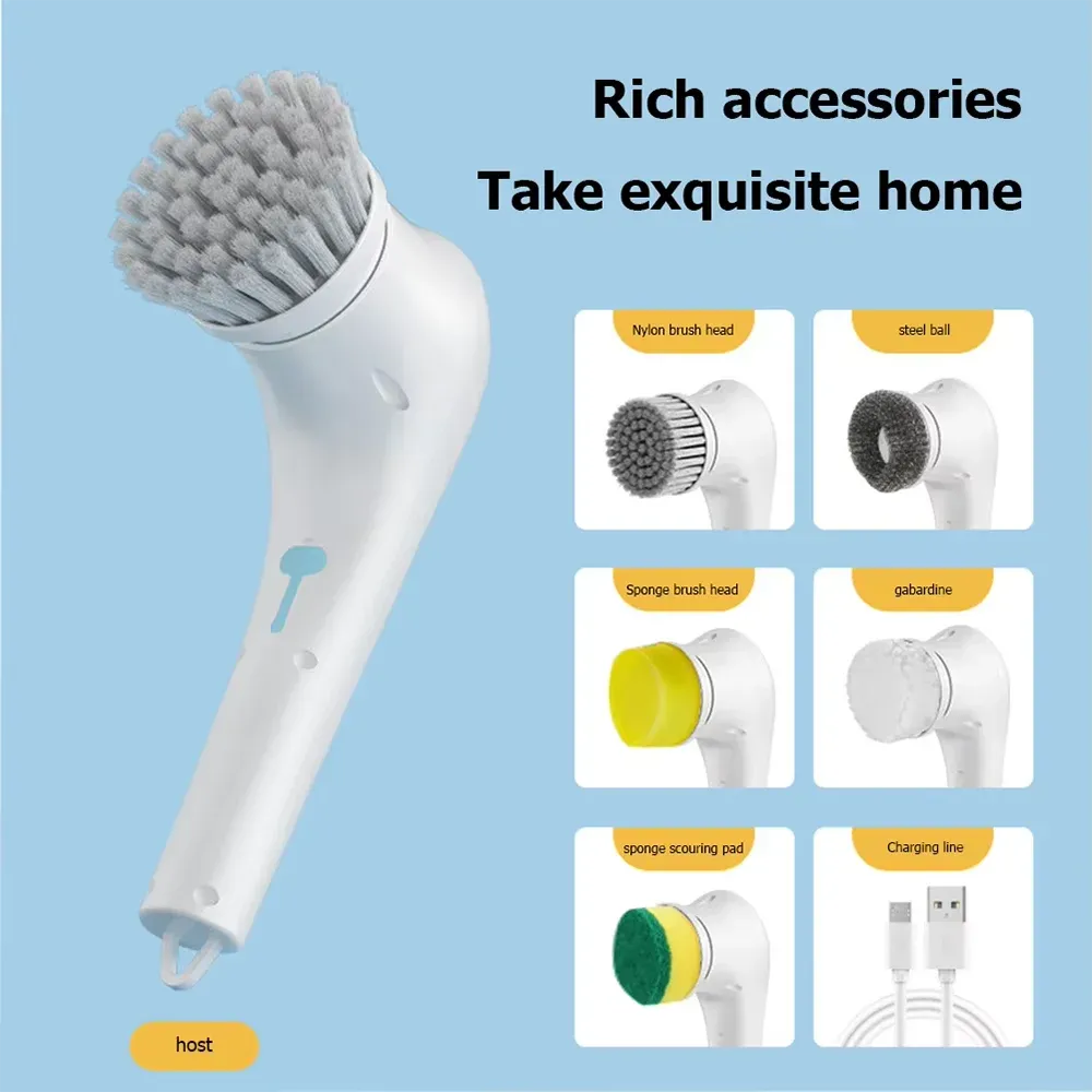 Brosse de nettoyage électrique sans fil 5 en 1 pour salle de bains, fenêtres, cuisine et automobile 7