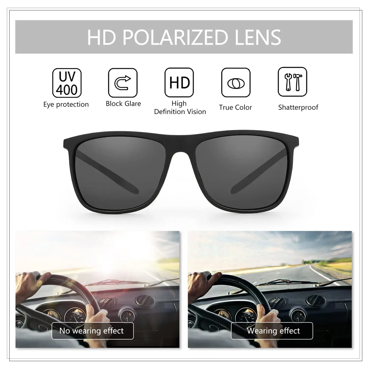 Lunettes de soleil polarisées ultralégères en fibre de carbone pour le golf et les sports, modèle 400 5
