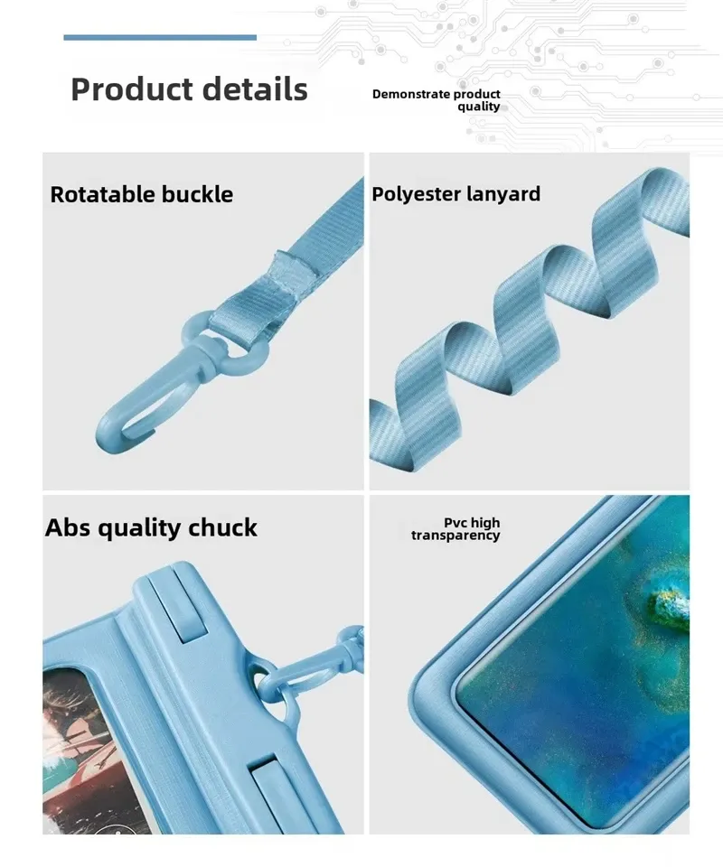 Smartphone dans la pochette étanche