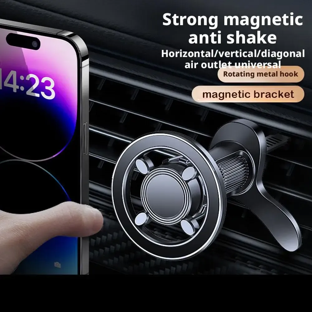 Support magnétique pour téléphone de voiture, finition gris canon