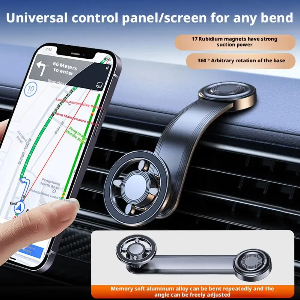 Support magnétique pour téléphone de voiture, orientation horizontale
