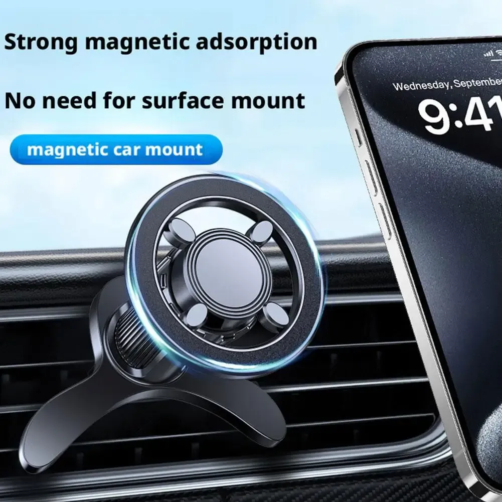 Support magnétique pour téléphone de voiture, base pivotante