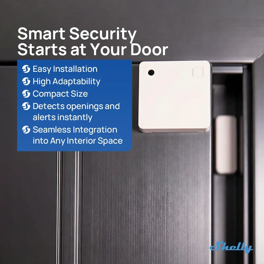 Capteur intelligent de porte et fenêtre Shelly BLU ZB, mini capteur d'ouverture Zigbee pour alarme anti-effraction 5