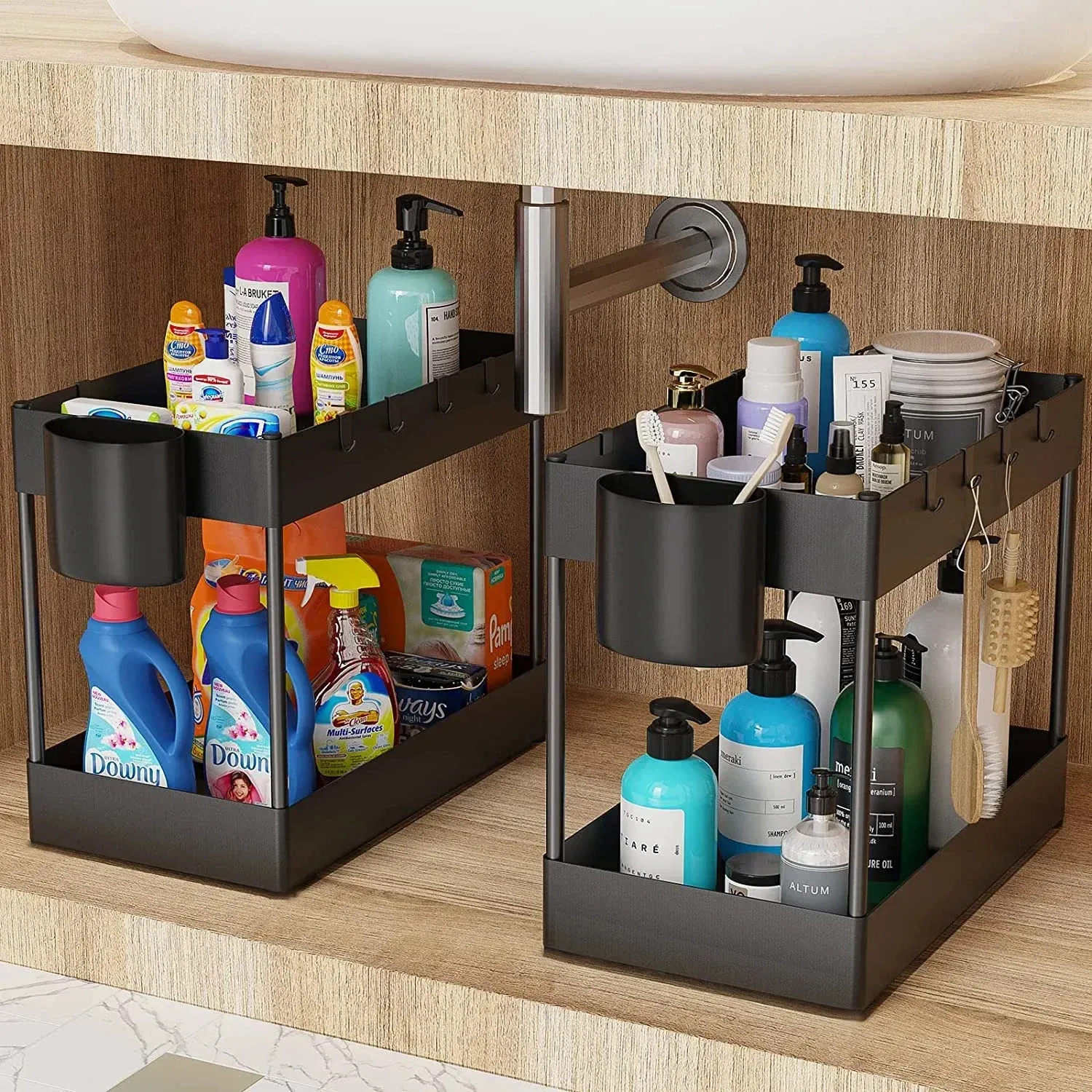 Détail du rangement multifonctionnel