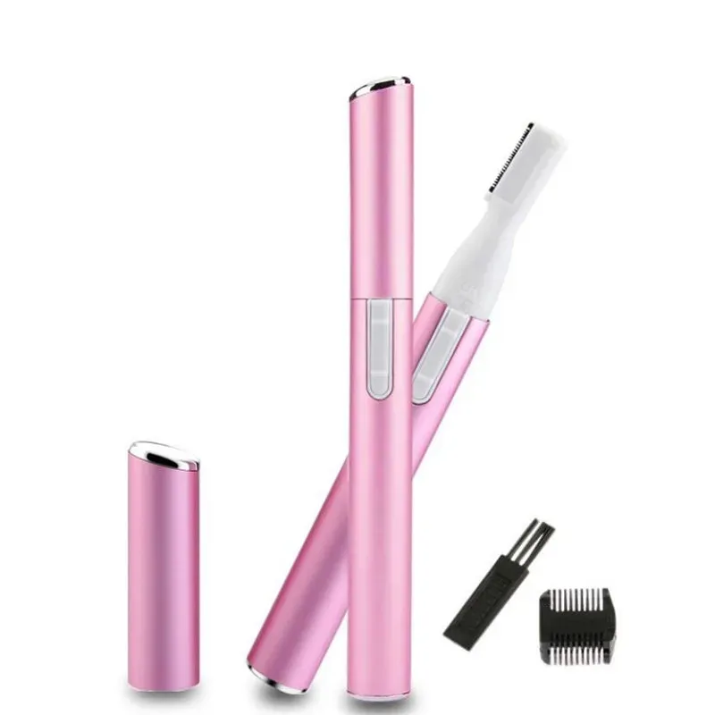 Tondeuse électrique portable pour le visage et les sourcils, rasoir corps pour femme, rose et noir - Image 1