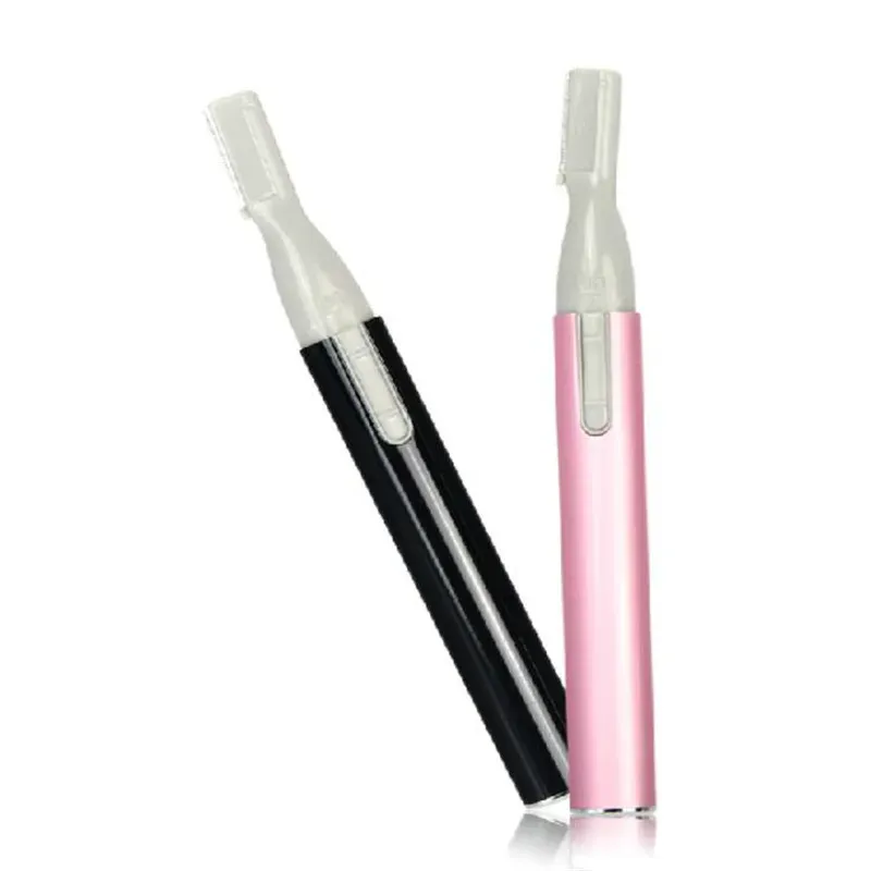 Rasoir à sourcils présenté sous plusieurs angles