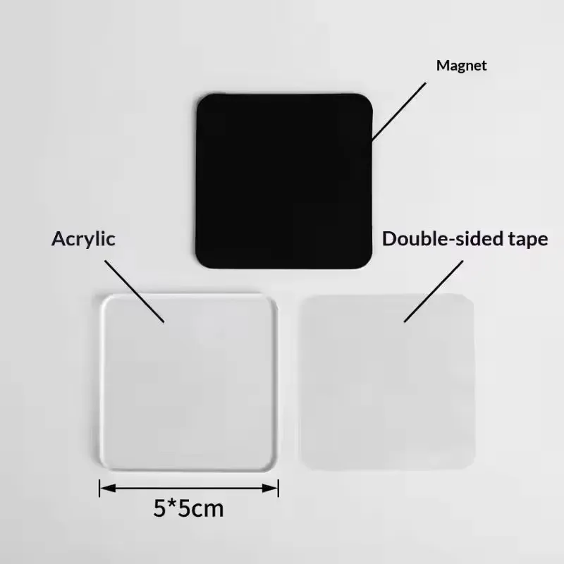 Kit de matériaux pour aimants de réfrigérateur en acrylique fait main, autocollants magnétiques créatifs (photos non incluses) 6