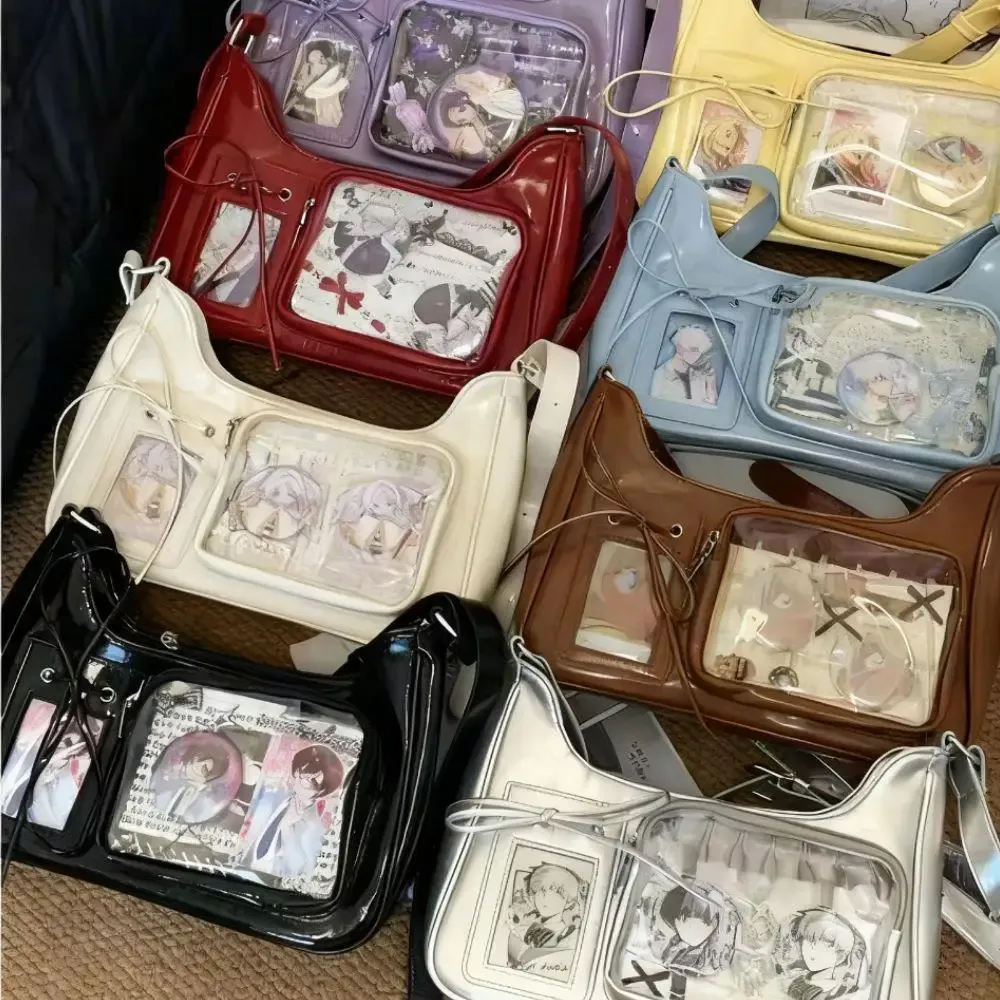 Sac messager Y2K mignon à nœud, sac à main transparent pour femme, style Lolita, fourre-tout à bandoulière, sac à main épaule mode - Image 1