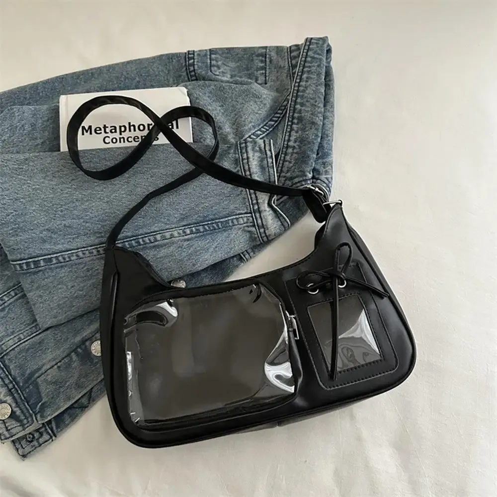 Sac messager Y2K mignon à nœud, sac à main transparent pour femme, style Lolita, fourre-tout à bandoulière, sac à main épaule mode 4