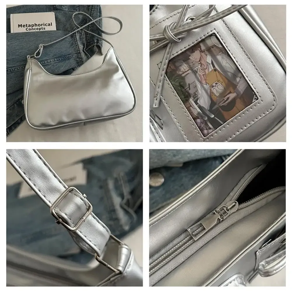 Sac messager Y2K mignon à nœud, sac à main transparent pour femme, style Lolita, fourre-tout à bandoulière, sac à main épaule mode 5