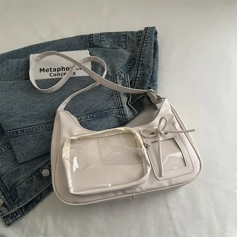 Sac messager Y2K mignon à nœud, sac à main transparent pour femme, style Lolita, fourre-tout à bandoulière, sac à main épaule mode 9