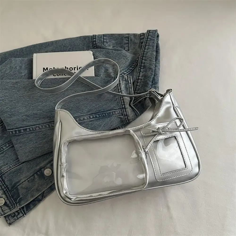 Sac messager Y2K mignon à nœud, sac à main transparent pour femme, style Lolita, fourre-tout à bandoulière, sac à main épaule mode 7