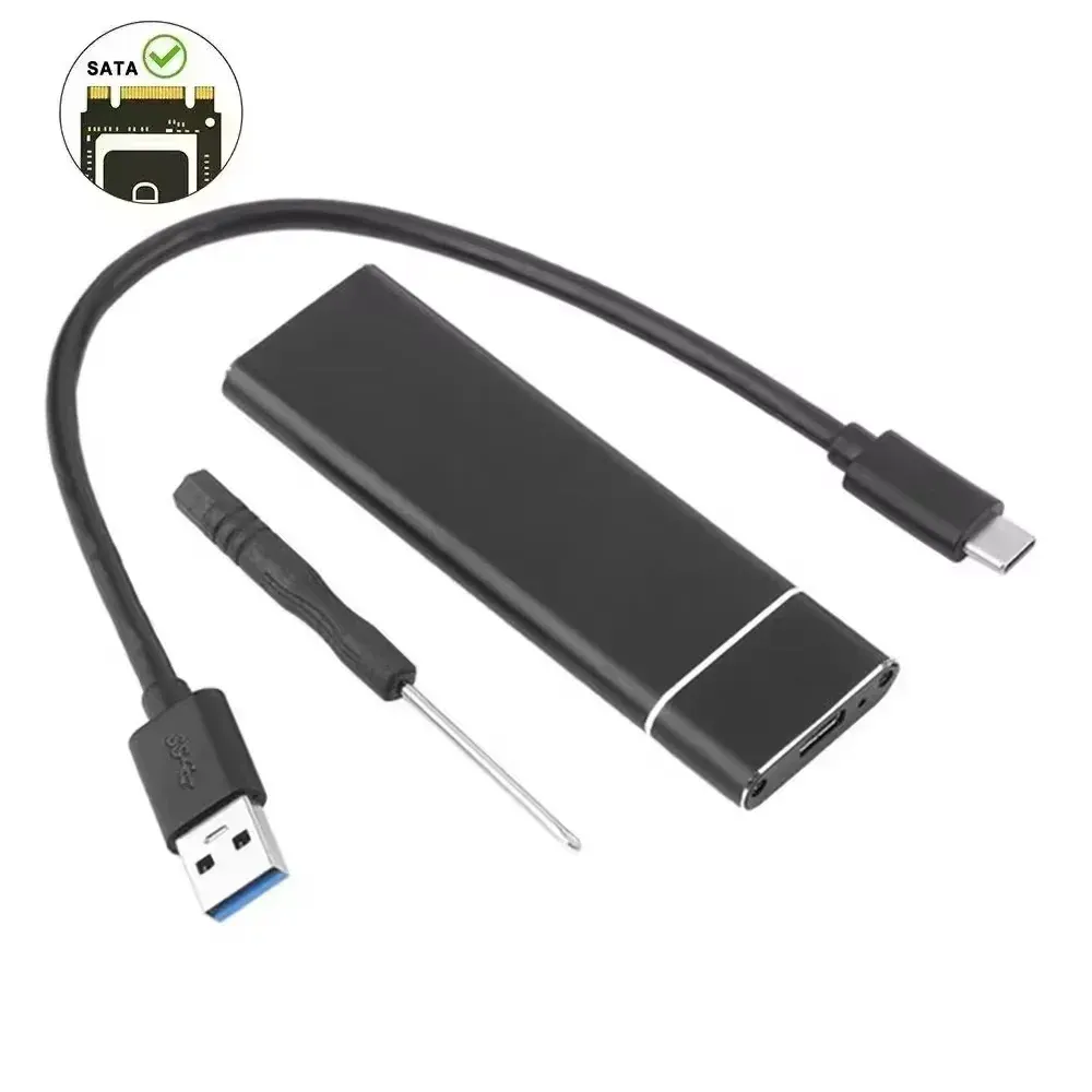 Boîtier SSD M.2 NVMe 10 Gbit/s avec port USB-C portable, compatible USB 3.1, avec tampon thermique pour SSD M.2 10