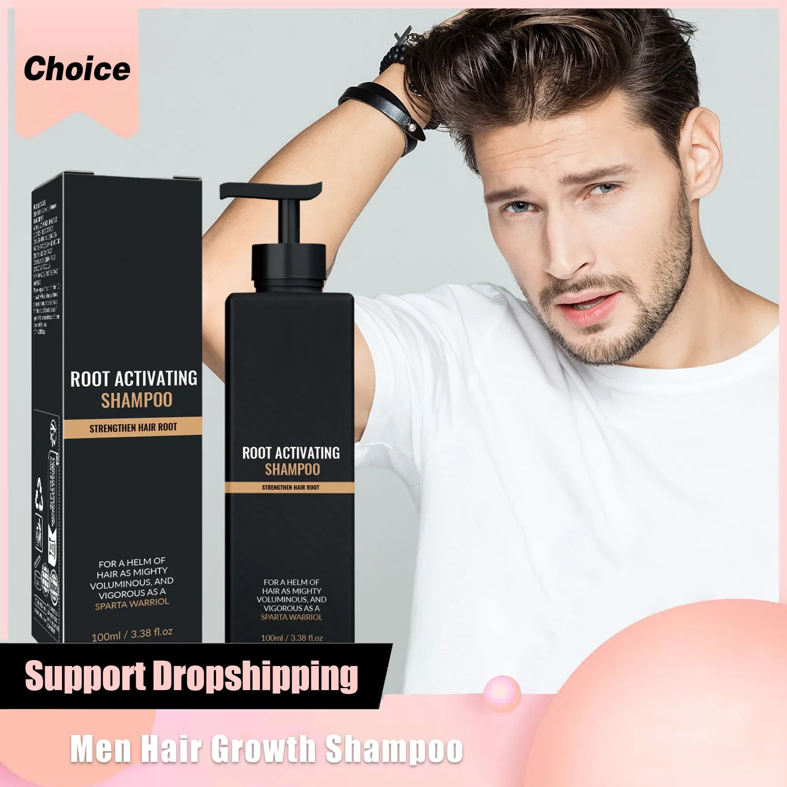 Shampoing pour la croissance des cheveux homme, activateur de racines et volume - Image 1