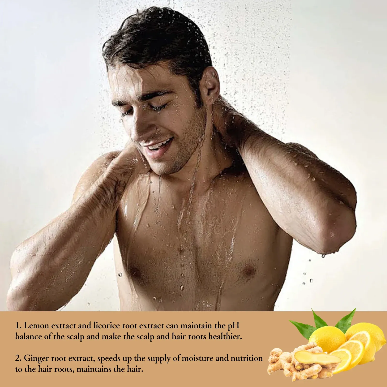 Détail du shampoing JAYSUING pour homme