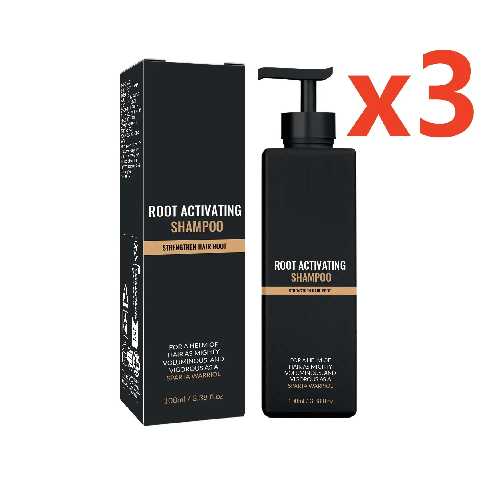 Shampoing pour la croissance des cheveux homme, activateur de racines et volume 7