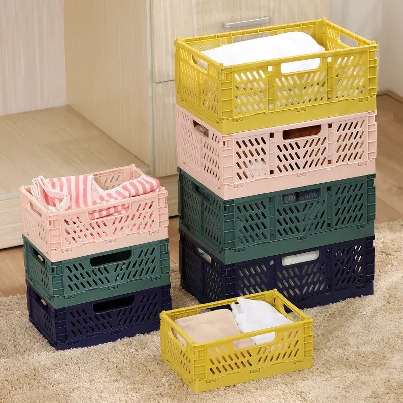 Panier de rangement pliable pour garde-robe, cuisine et salle de bain 5