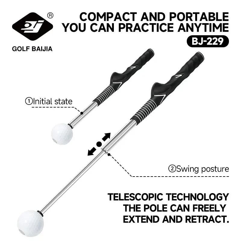 Bâton d'entraînement de golf télescopique et correcteur de posture pour swing 3