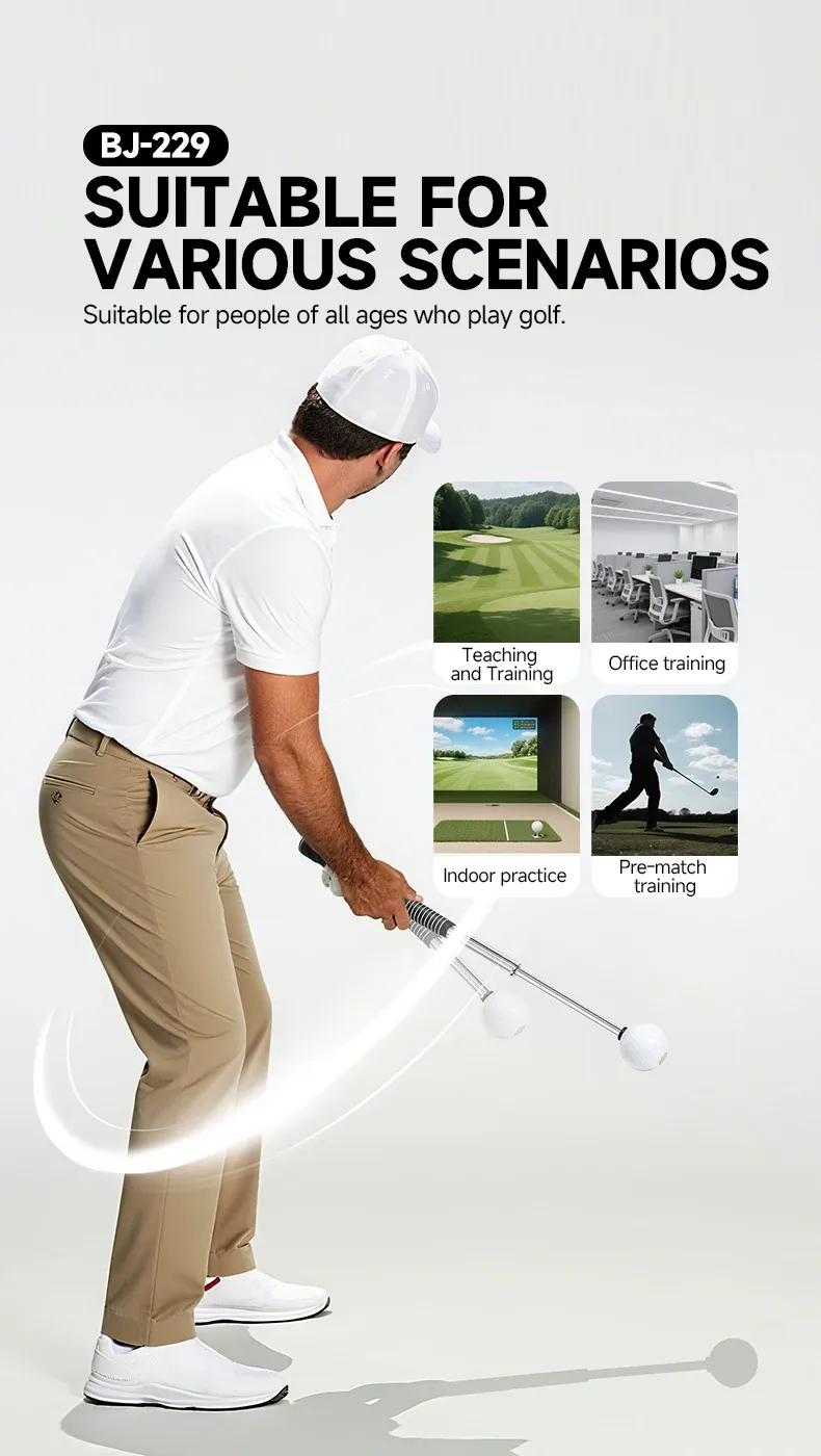 Bâton d'entraînement de golf en situation d'utilisation