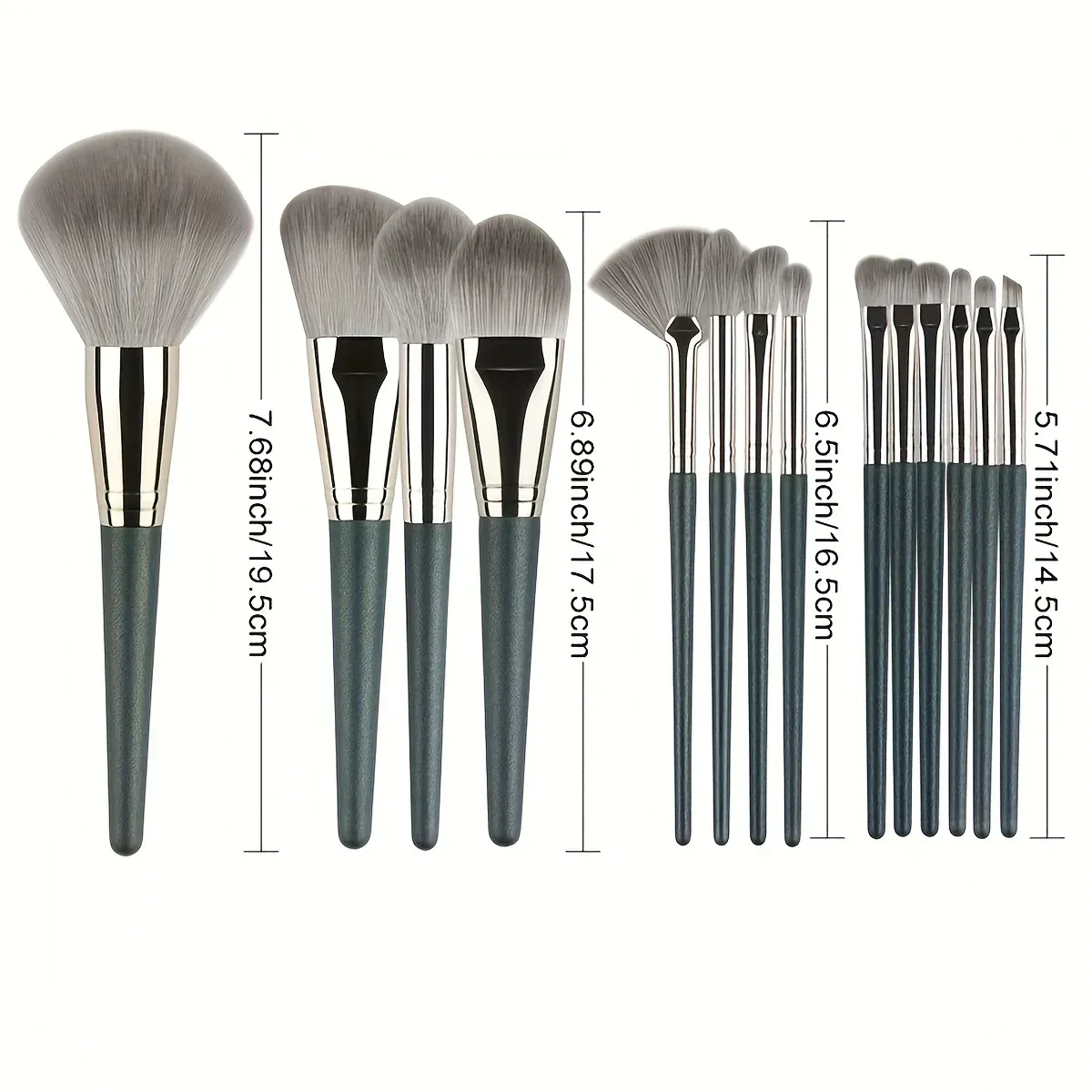 14 pièces Ensemble de pinceaux de maquillage doux et moelleux, comprenant pinceau à paupières, pinceau correcteur et pinceau blush, outil de beauté 3