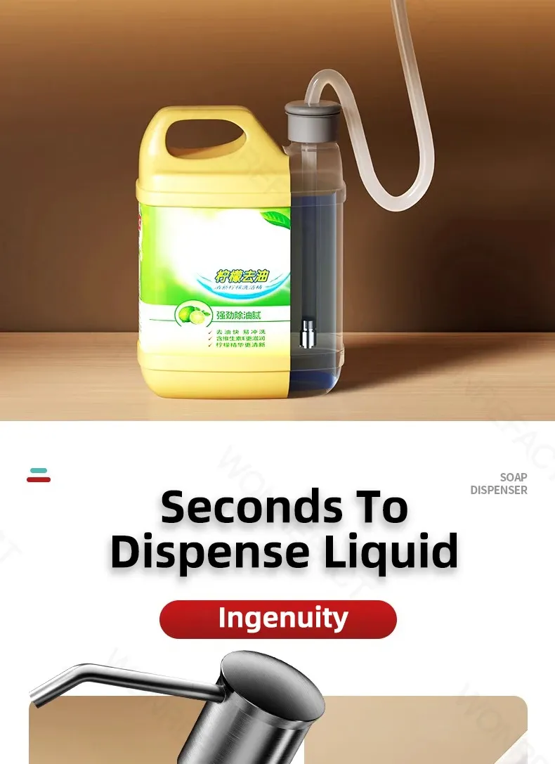 Distributeur de savon sur plan de travail en cuisine