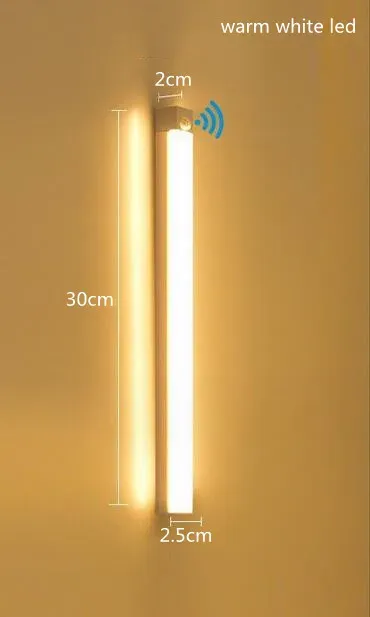 Lampe LED intelligente à capteur de mouvement, veilleuse magnétique sans fil rechargeable, auto-adhésive, pour placard et armoire 9