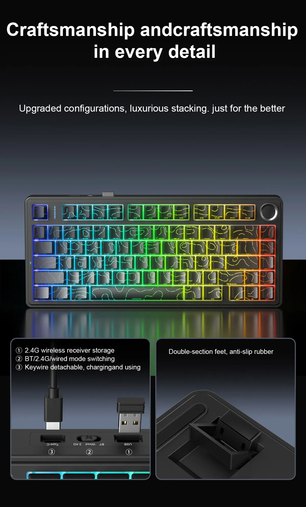Détails du clavier AULA F75 HE