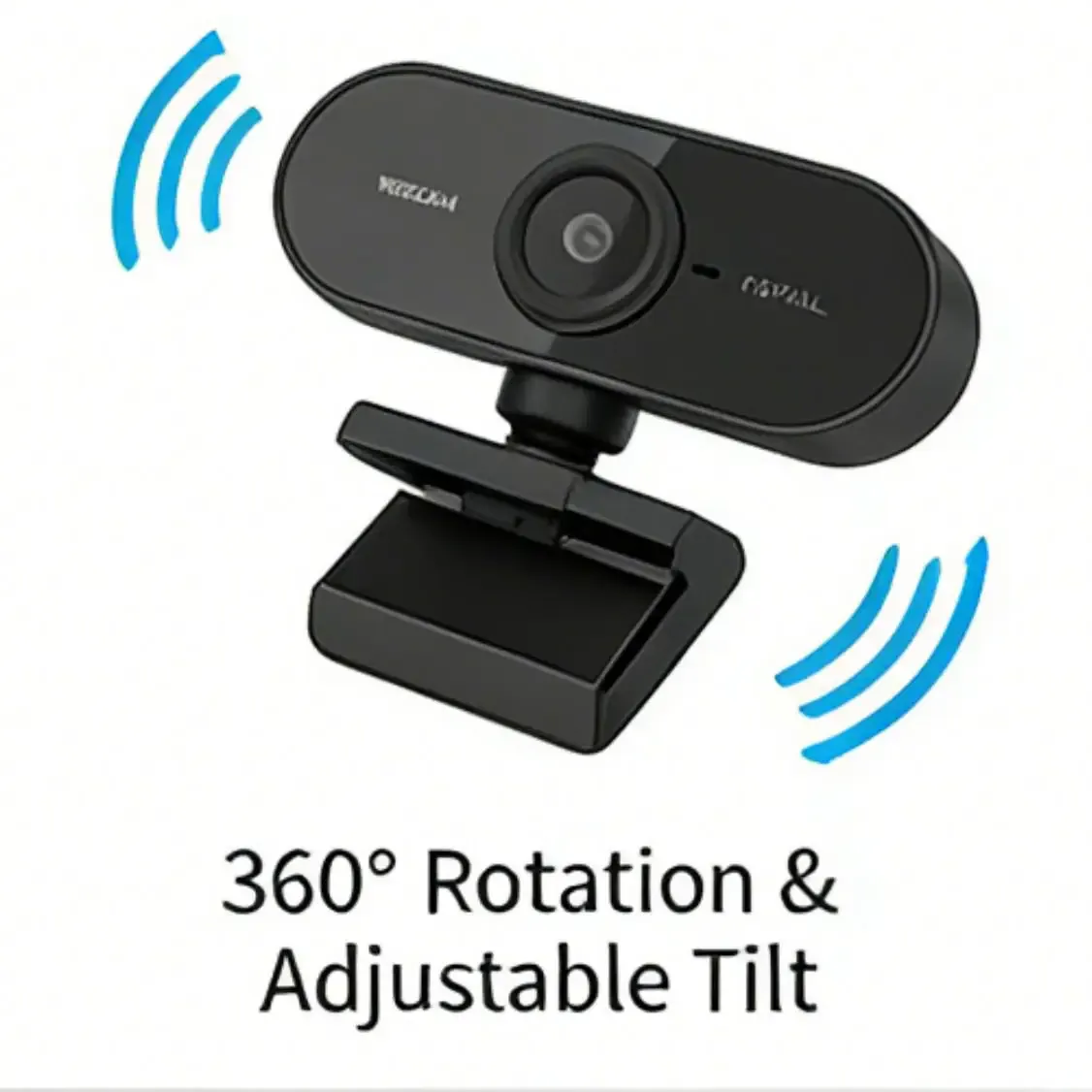 Webcam USB avec microphone intégré, caméra PC plug and play rotative à 360° pour visioconférences, Zoom, Teams et streaming