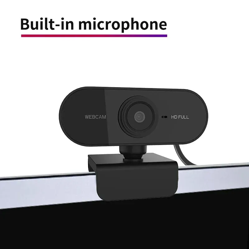 Webcam USB avec microphone intégré, caméra PC plug and play rotative à 360° pour visioconférences, Zoom, Teams et streaming 2