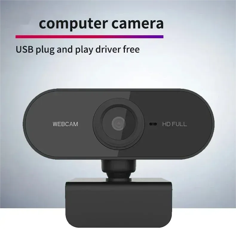 Webcam USB avec microphone intégré, vue détaillée