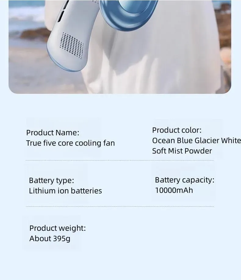 Ventilateur de cou portable, esthétique élégante