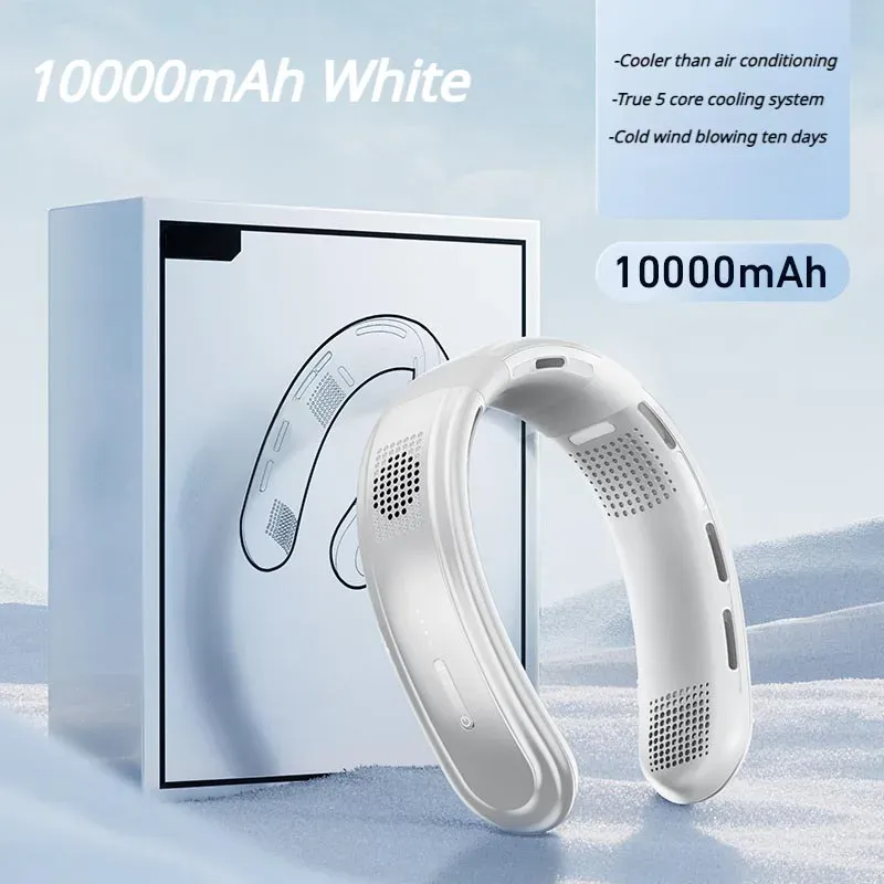Ventilateur de cou portable rechargeable silencieux, 3 vitesses, batterie 10000 mAh 7