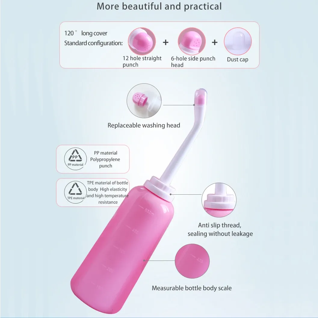 Bidet portable de voyage en spray de 500 ml, pour femmes enceintes, bouteille de lavage et de nettoyage pour bébé, bouteille de douche pour bébé, bouteille pour maman 3