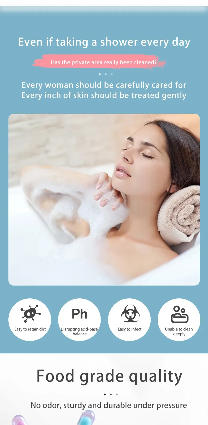 Bidet portable en situation d'utilisation